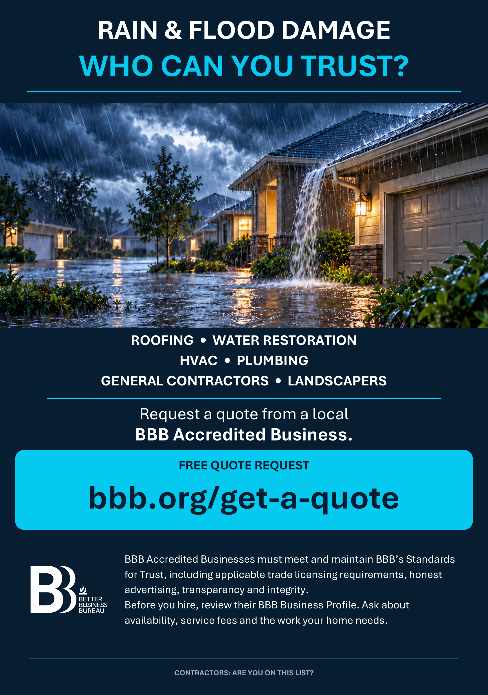 Michael Azcona’s approved rain and flood Get-A-Quote campaign graphic